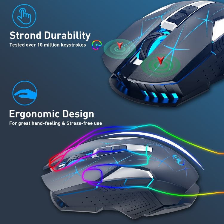 Mouse wireless HXSJ T300 7 tasti 2400 DPI 2.4G