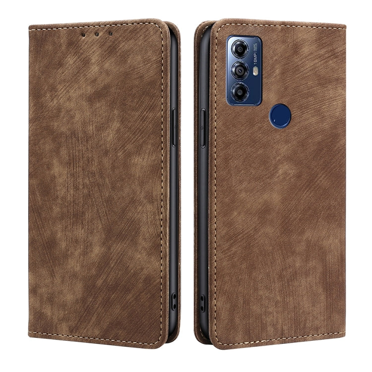 Custodia per telefono in pelle magnetica con spazzola antifurto RFID, For Motorola Moto G Play 2023, For Honor X7A, For Honor X8A