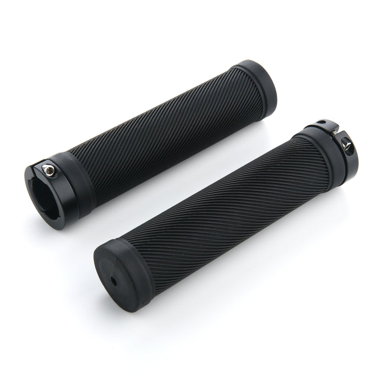 Manopole per bicicletta 22 mm in gomma con anello alluminio