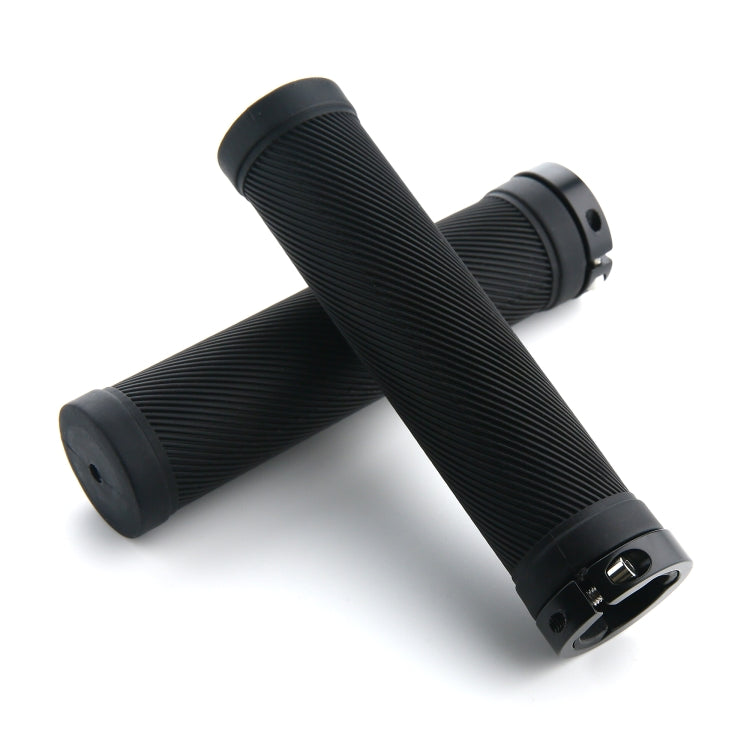 Manopole per bicicletta 22 mm in gomma con anello alluminio
