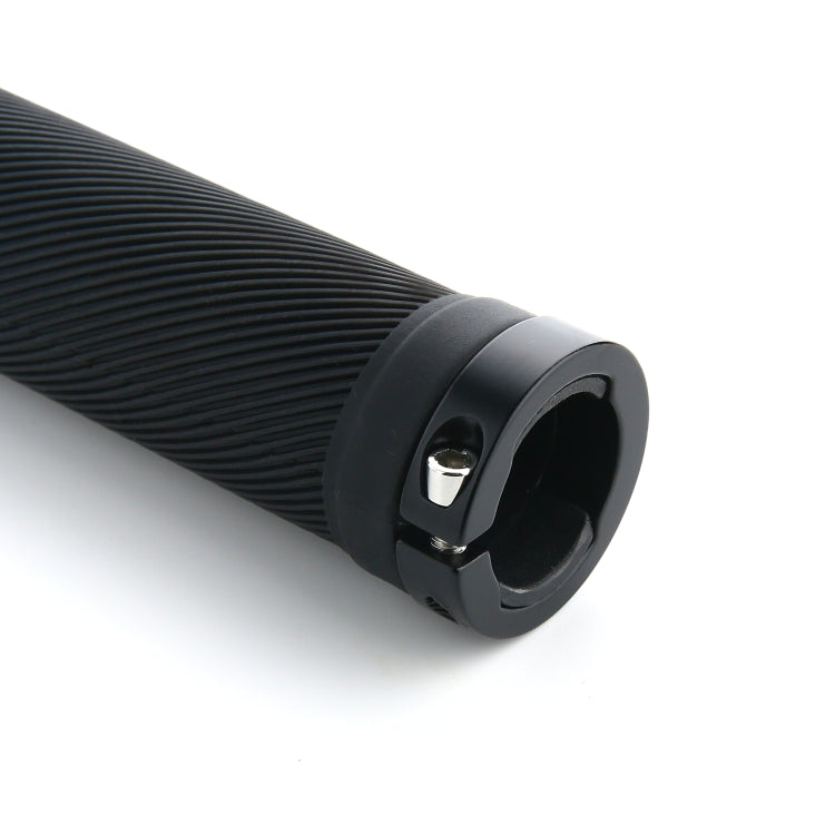 Manopole per bicicletta 22 mm in gomma con anello alluminio