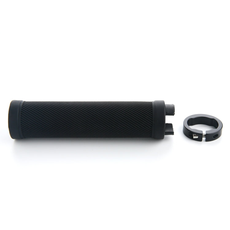 Manopole per bicicletta 22 mm in gomma con anello alluminio