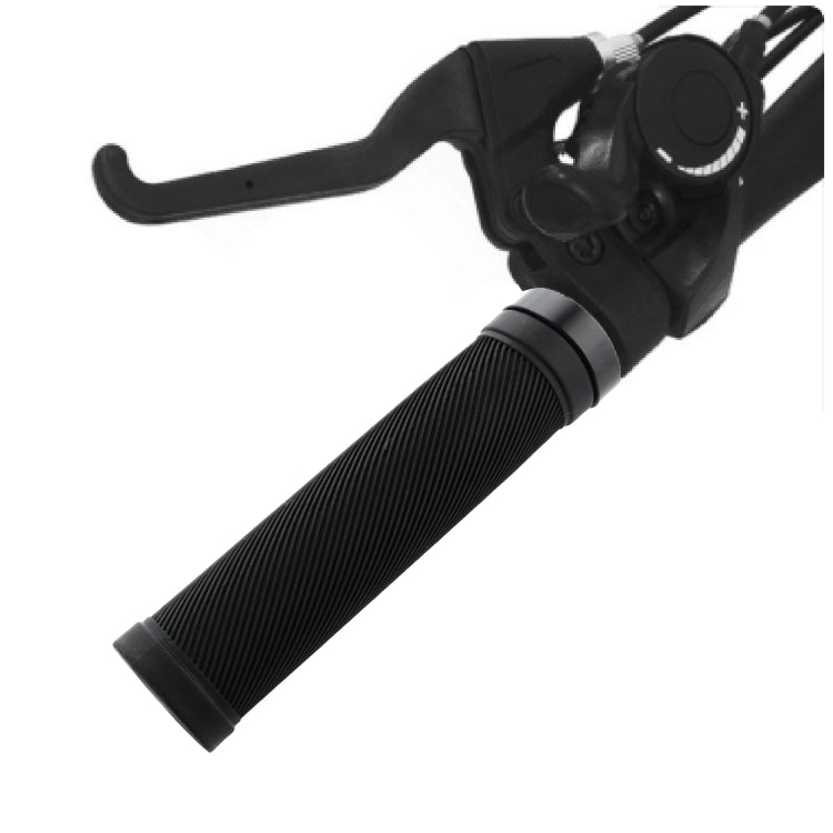 Manopole per bicicletta 22 mm in gomma con anello alluminio
