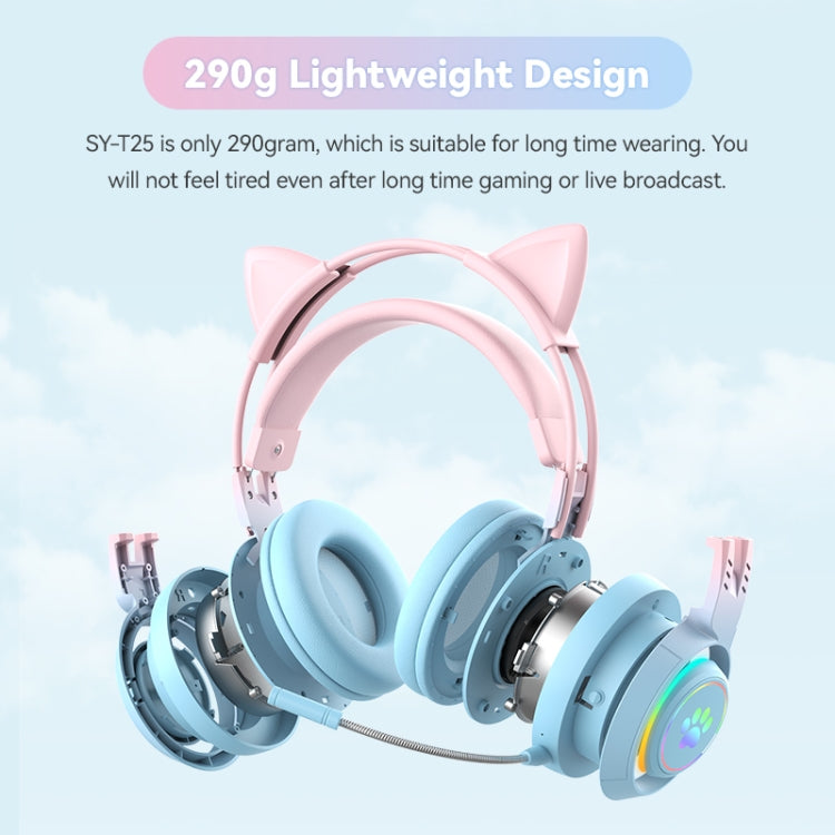 Cuffie wireless Bluetooth T25 RGB con microfono staccabile