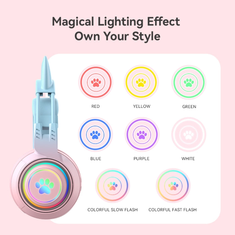 Cuffie wireless Bluetooth T25 RGB con microfono staccabile