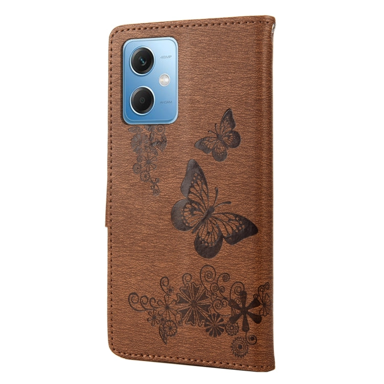Custodia per cellulare in pelle flip orizzontale goffrata farfalla, For Xiaomi Redmi Note 12 Pro+ 5G Global