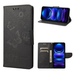 Custodia per cellulare in pelle flip orizzontale goffrata farfalla, For Xiaomi Redmi Note 12 Pro+ 5G Global