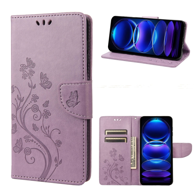 Custodia per telefono in pelle con motivo floreale a farfalla, For Xiaomi Redmi Note 12 Pro+ 5G Global