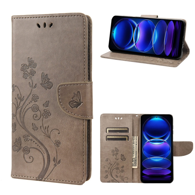 Custodia per telefono in pelle con motivo floreale a farfalla, For Xiaomi Redmi Note 12 Pro+ 5G Global