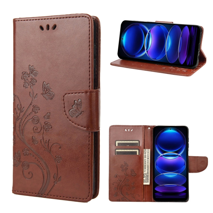 Custodia per telefono in pelle con motivo floreale a farfalla, For Xiaomi Redmi Note 12 Pro+ 5G Global