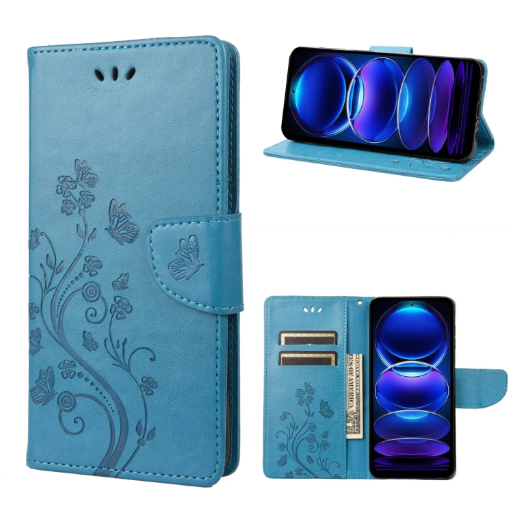 Custodia per telefono in pelle con motivo floreale a farfalla, For Xiaomi Redmi Note 12 Pro+ 5G Global