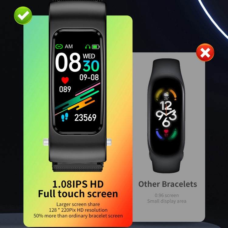 Smartwatch K60 1.08 pollici con auricolare e Bluetooth