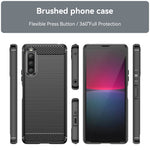 Custodia per telefono TPU in fibra di carbonio con trama spazzolata, For Sony Xperia 10 V