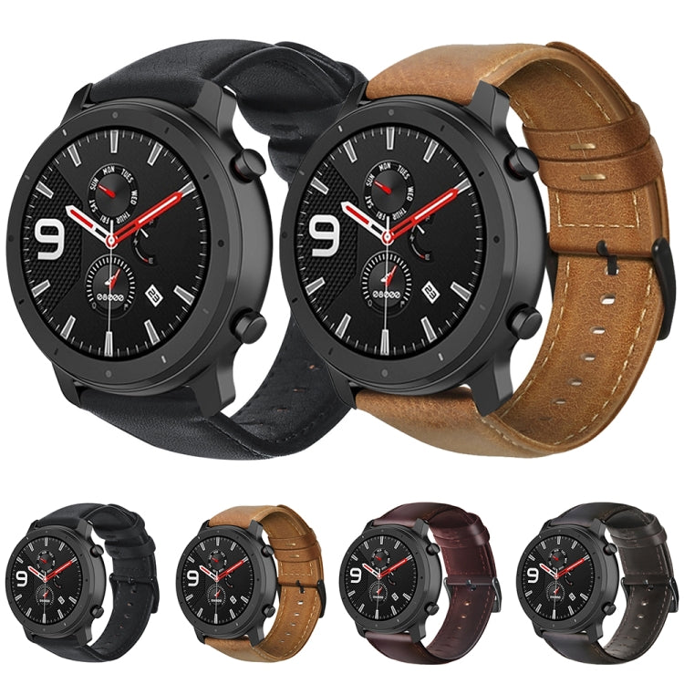 Cinturino in pelle cerata per Amazfit GTR 47mm e Stratos