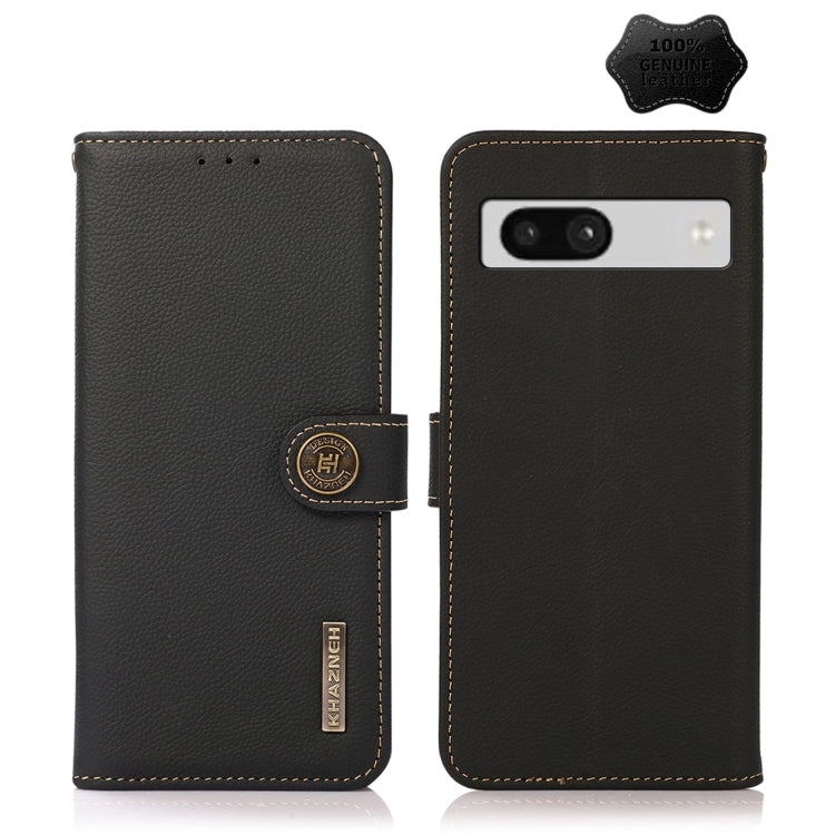 Custodia per telefono in vera pelle KHAZNEH Custer Texture RFID, For Google Pixel 7A, For Xiaomi Redmi Note 12 4G Global