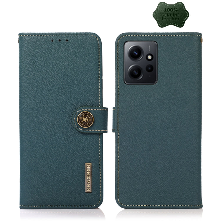 Custodia per telefono in vera pelle KHAZNEH Custer Texture RFID, For Google Pixel 7A, For Xiaomi Redmi Note 12 4G Global