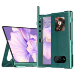 Custodia per telefono all-inclusive galvanica a motivo incrociato integrata con supporto, For Huawei Mate Xs 2