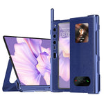 Custodia per telefono all-inclusive galvanica a motivo incrociato integrata con supporto, For Huawei Mate Xs 2