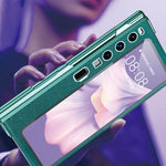 Custodia per telefono all-inclusive galvanica a motivo incrociato integrata con supporto, For Huawei Mate Xs 2
