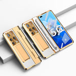 Custodia per telefono con cerniera a copertura totale integrata con stilo, For Huawei Mate X2, For Honor Magic Vs