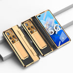Custodia per telefono con cerniera a copertura totale integrata con stilo, For Huawei Mate X2, For Honor Magic Vs
