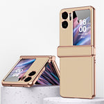 Custodia magnetica per telefono con cornice galvanica modello Litchi, For OPPO Find N2 Flip