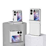 Custodia magnetica per telefono con cornice galvanica modello Litchi, For OPPO Find N2 Flip