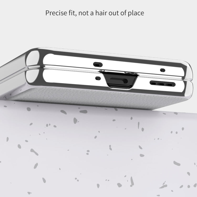 Custodia magnetica per telefono con cornice galvanica modello Litchi, For OPPO Find N2 Flip