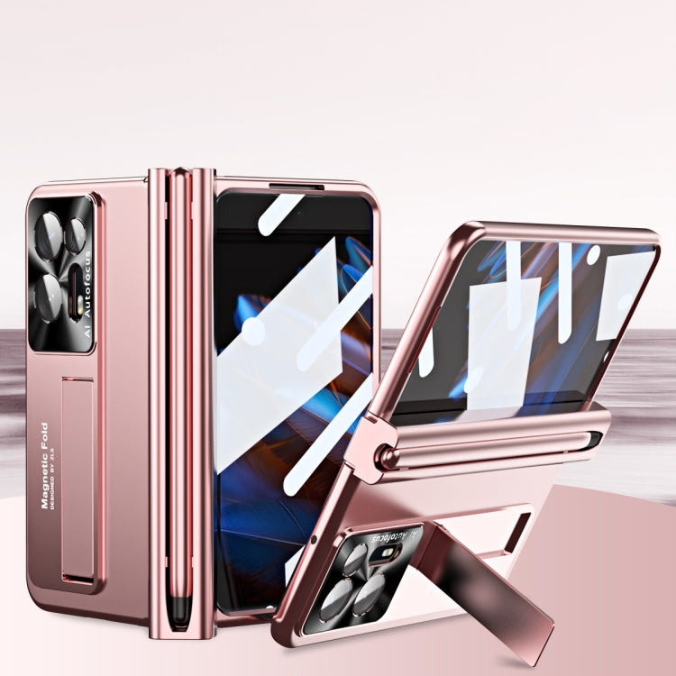 Custodia per telefono all-inclusive con cerniera in metallo integrata con slot per penna, For OPPO Find N2