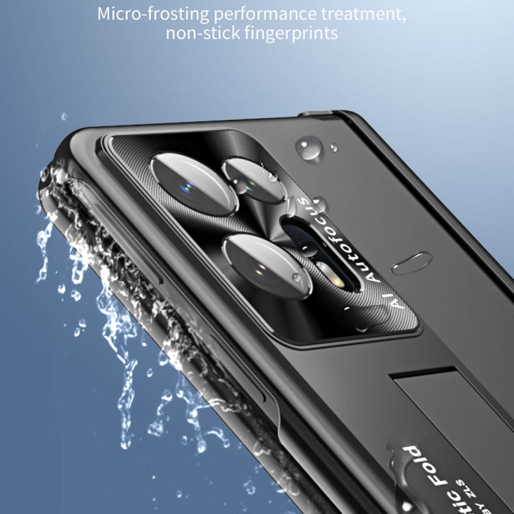 Custodia per telefono all-inclusive con cerniera in metallo integrata con slot per penna, For OPPO Find N2