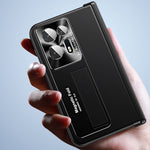 Custodia per telefono all-inclusive con cerniera in metallo integrata con slot per penna, For OPPO Find N2