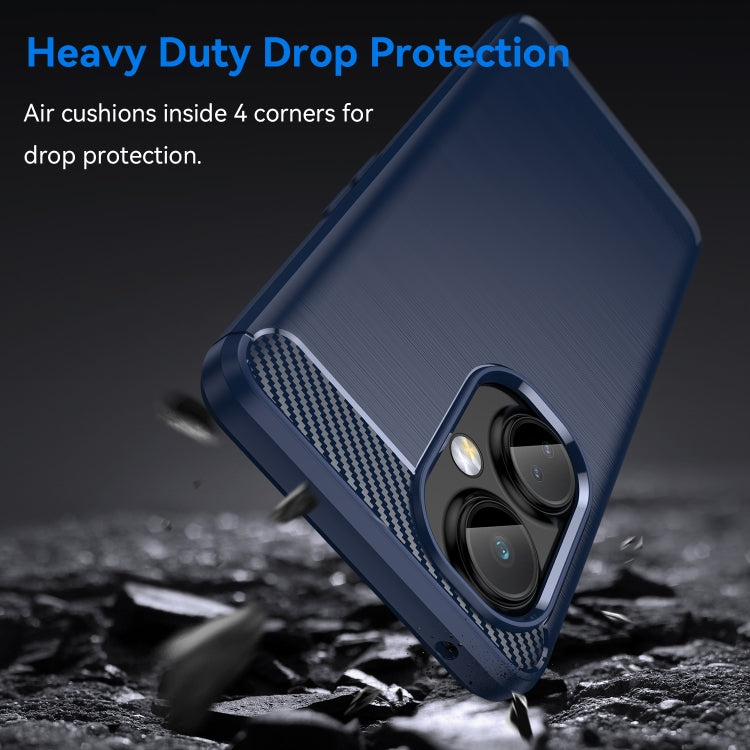 Custodia per telefono TPU in fibra di carbonio con trama spazzolata, For OnePlus Nord CE 3, For OnePlus Ace 2V, For OnePlus 11R 5G