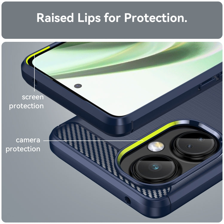 Custodia per telefono TPU in fibra di carbonio con trama spazzolata, For OnePlus Nord CE 3, For OnePlus Ace 2V, For OnePlus 11R 5G