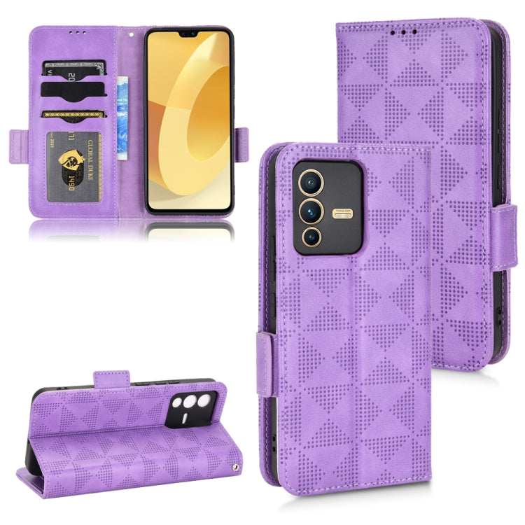 Custodia per telefono in pelle a triangolo simmetrico, For vivo S12 Pro / V230 Pro, For vivo S15e 5G, For vivo T1 5G / Y75 5G / Y55 5G, For vivo V27e / S16e