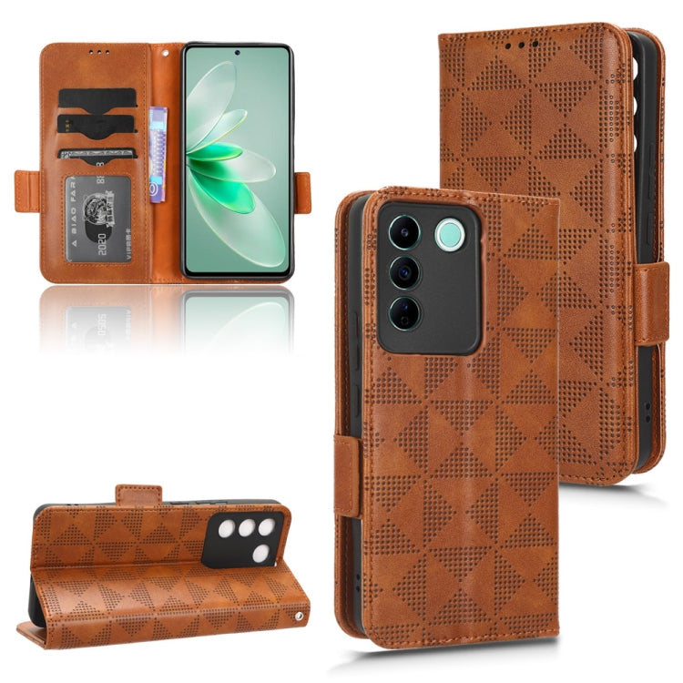 Custodia per telefono in pelle a triangolo simmetrico, For vivo S12 Pro / V230 Pro, For vivo S15e 5G, For vivo T1 5G / Y75 5G / Y55 5G, For vivo V27e / S16e
