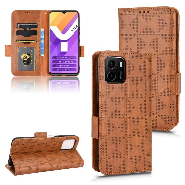 Custodia per telefono in pelle a triangolo simmetrico, For vivo X Note, For vivo Y01 / Y15s 2021, For vivo Y02 4G, For vivo Y35 4G