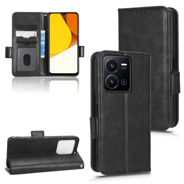 Custodia per telefono in pelle a triangolo simmetrico, For vivo X Note, For vivo Y01 / Y15s 2021, For vivo Y02 4G, For vivo Y35 4G