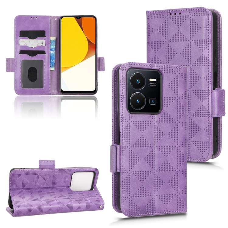 Custodia per telefono in pelle a triangolo simmetrico, For vivo X Note, For vivo Y01 / Y15s 2021, For vivo Y02 4G, For vivo Y35 4G