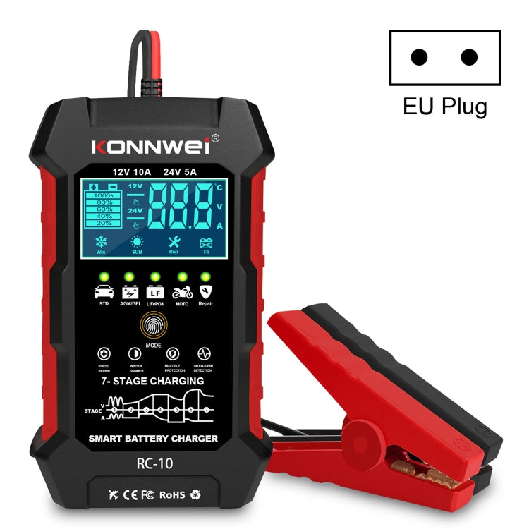 Caricabatteria auto KONNWEI CR-10 12V 10A 24V 5A