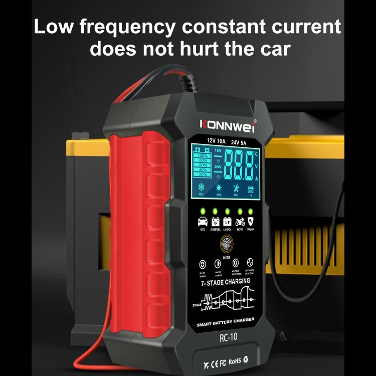 Caricabatteria auto KONNWEI CR-10 12V 10A 24V 5A