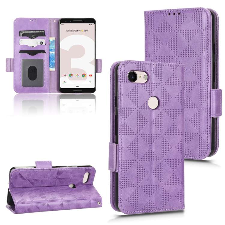 Custodia per telefono in pelle a triangolo simmetrico, For Google Pixel 3, For Google Pixel 4 XL, For Google Pixel 4a 4G, For Google Pixel 4a 5G