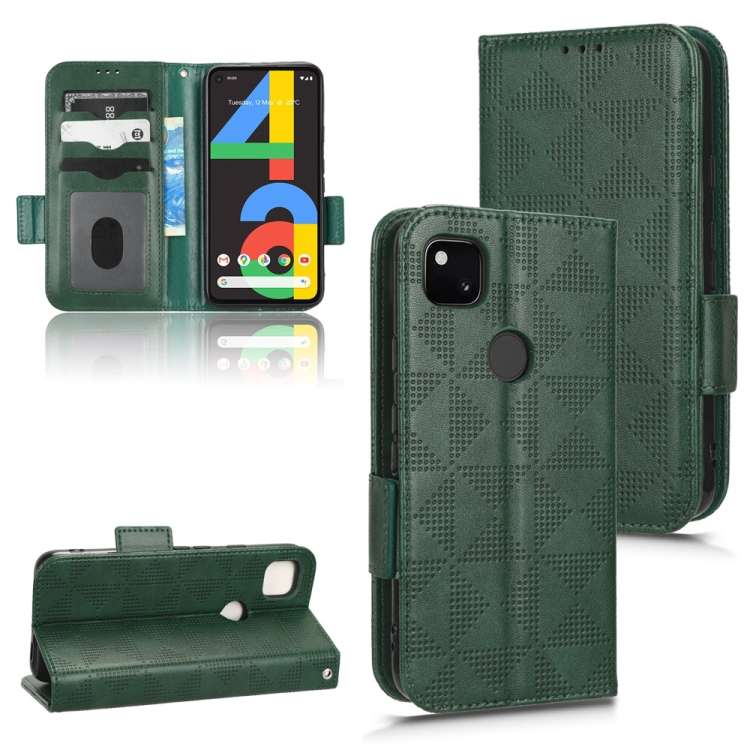 Custodia per telefono in pelle a triangolo simmetrico, For Google Pixel 3, For Google Pixel 4 XL, For Google Pixel 4a 4G, For Google Pixel 4a 5G