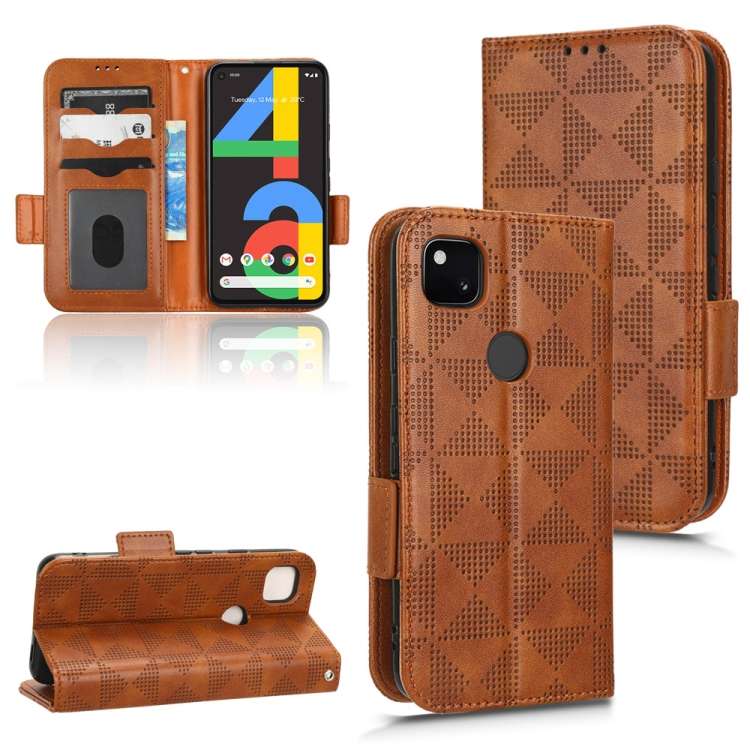 Custodia per telefono in pelle a triangolo simmetrico, For Google Pixel 3, For Google Pixel 4 XL, For Google Pixel 4a 4G, For Google Pixel 4a 5G