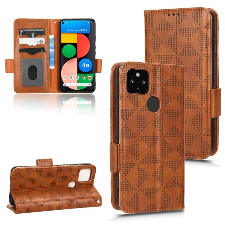 Custodia per telefono in pelle a triangolo simmetrico, For Google Pixel 3, For Google Pixel 4 XL, For Google Pixel 4a 4G, For Google Pixel 4a 5G