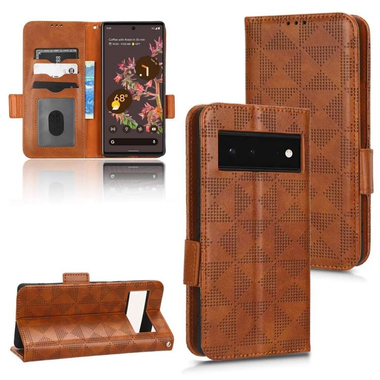 Custodia per telefono in pelle a triangolo simmetrico, For Google Pixel 6a, For Google Pixel 6, For Google Pixel 7 Pro, For Google Pixel 7a