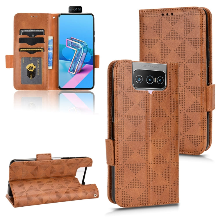 Custodia per telefono in pelle a triangolo simmetrico, For Asus Zenfone 7 Pro ZS671KS, For Asus Zenfone 8 ZS590KS, For Asus ROG Phone 3 Strix / 3 ZS661KL