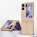 Custodia per telefono in rilievo con cornice galvanica modello Litchi, For OPPO Find N2 Flip