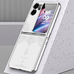 Custodia per telefono in rilievo con cornice galvanica modello Litchi, For OPPO Find N2 Flip
