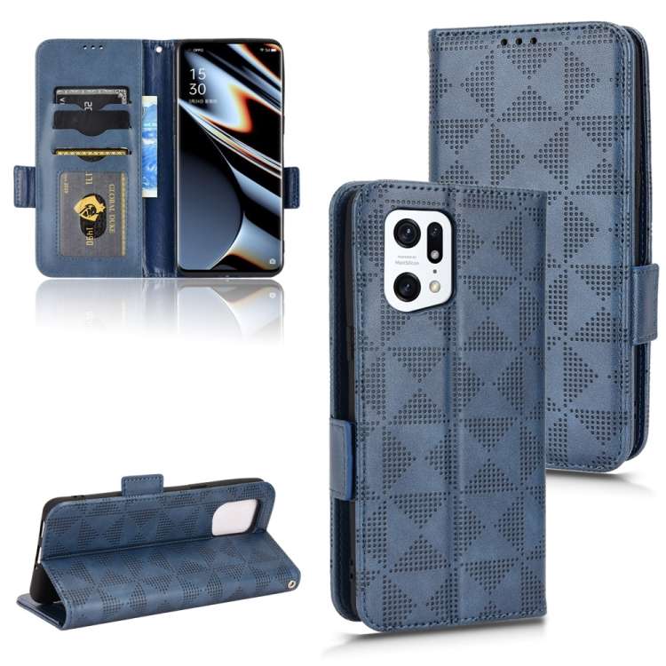Custodia per telefono in pelle a triangolo simmetrico, For OPPO Find X5 Pro, For OPPO A17, For OPPO A55s 5G, For OPPO A57 5G / A77 5G
