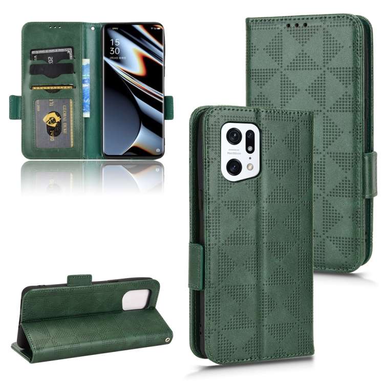 Custodia per telefono in pelle a triangolo simmetrico, For OPPO Find X5 Pro, For OPPO A17, For OPPO A55s 5G, For OPPO A57 5G / A77 5G